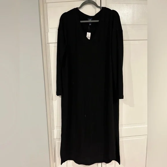 women's black dress long self-portrait - Black Viscose Knit Cut Out Maxi Dress